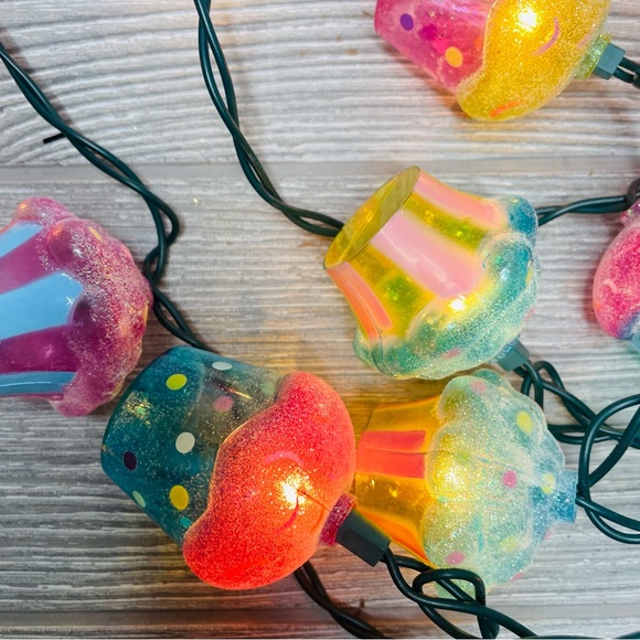 30 plastic cup cake string lights colorful cupcake strand light party decoration - Picture 4 of 14